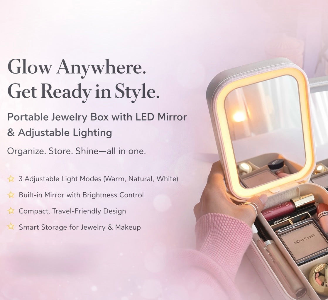 Rovencia Portable Vanity Mirror Box with LED Lights ✨