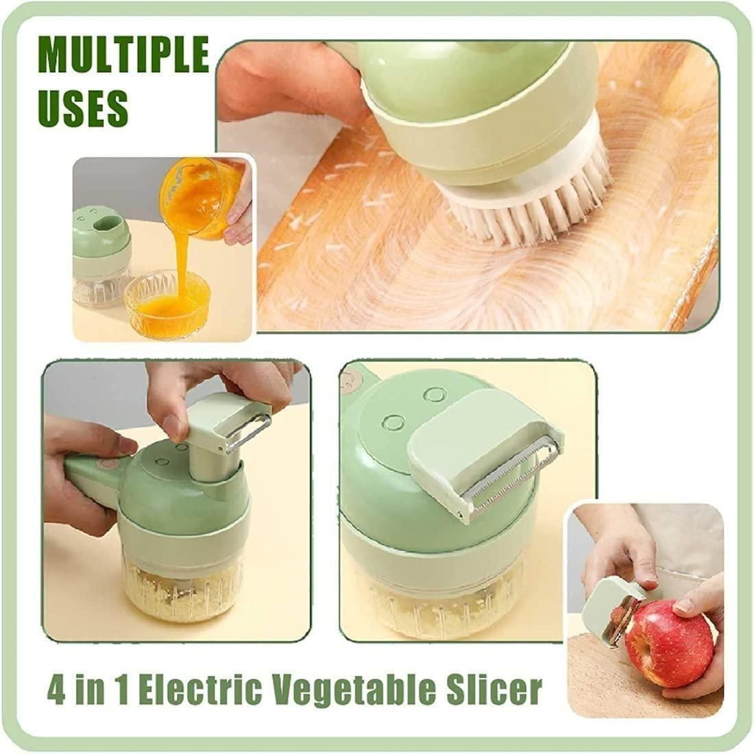 Portable Electric Vegetable Cutter Set (4 in 1)