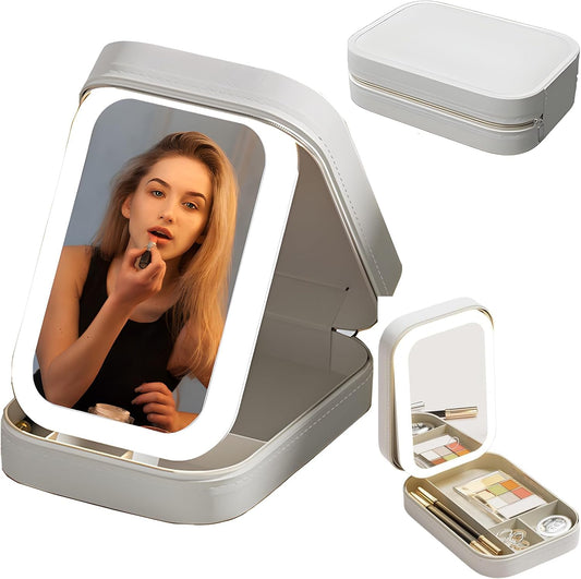 Rovencia Portable Vanity Mirror Box with LED Lights ✨