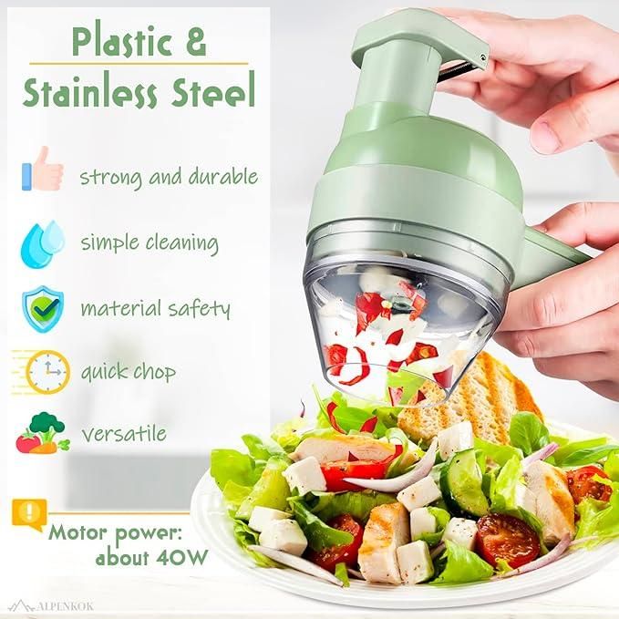 Portable Electric Vegetable Cutter Set (4 in 1)