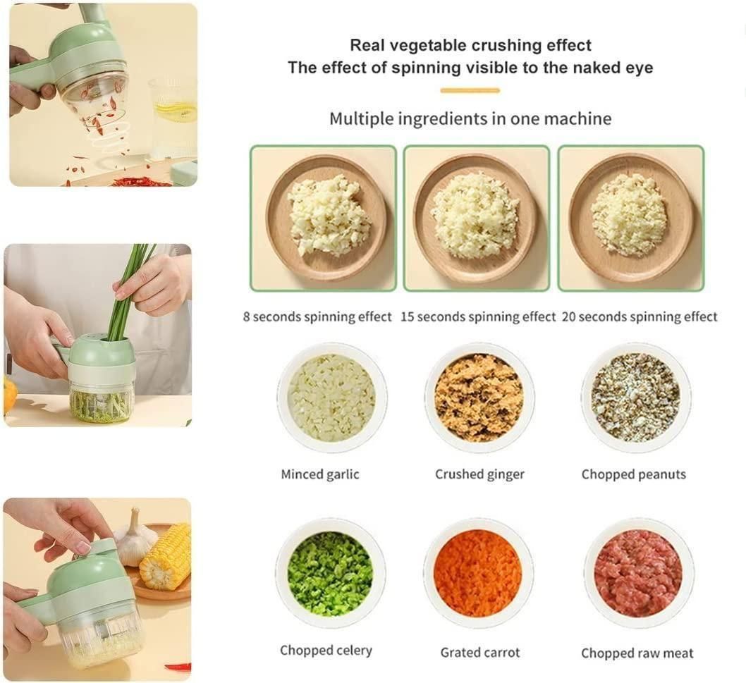 Portable Electric Vegetable Cutter Set (4 in 1)