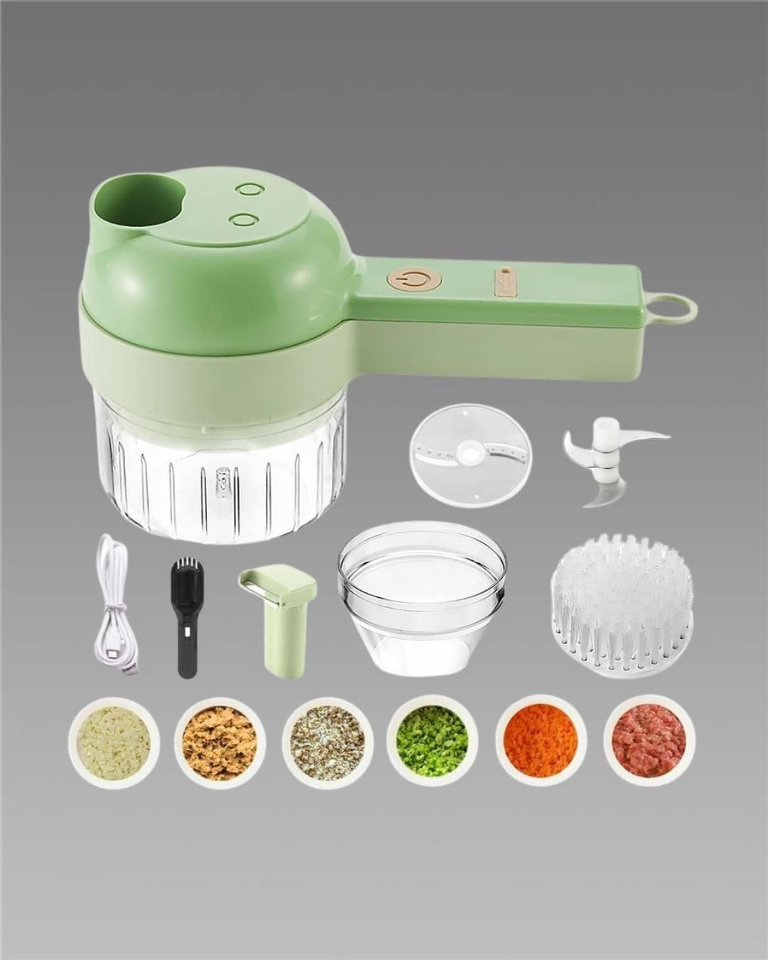 Portable Electric Vegetable Cutter Set (4 in 1)