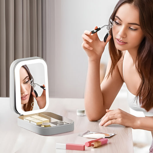 Rovencia Portable Vanity Mirror Box with LED Lights ✨